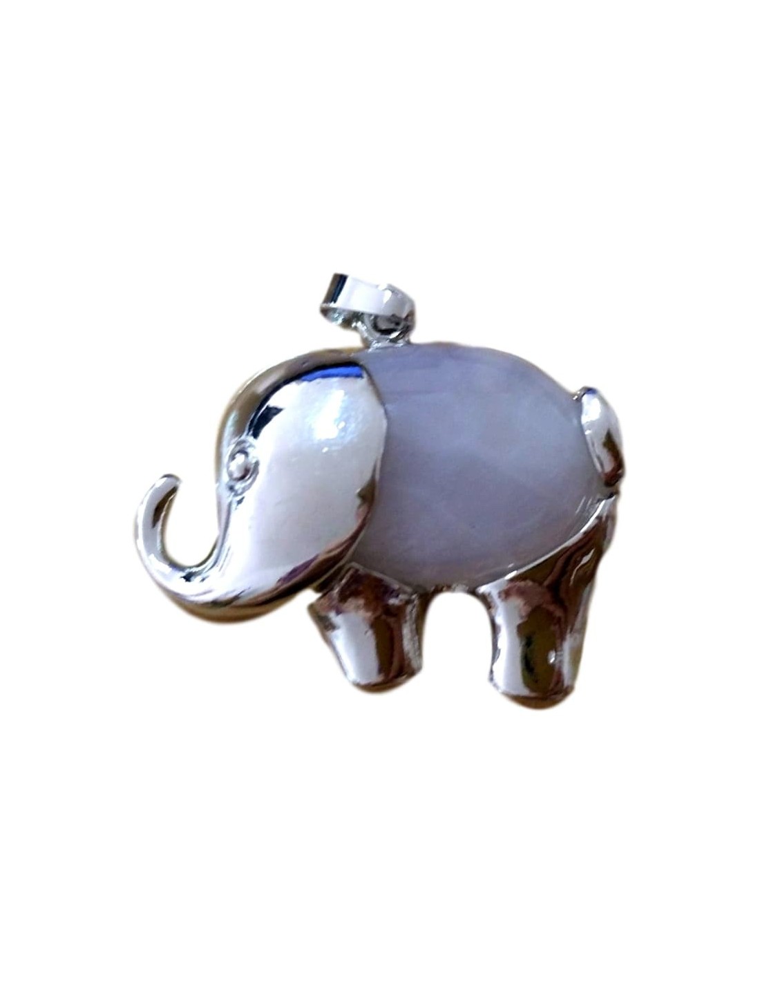 Pendentif éléphant en quartz rose - Symbole de protection et d'amour