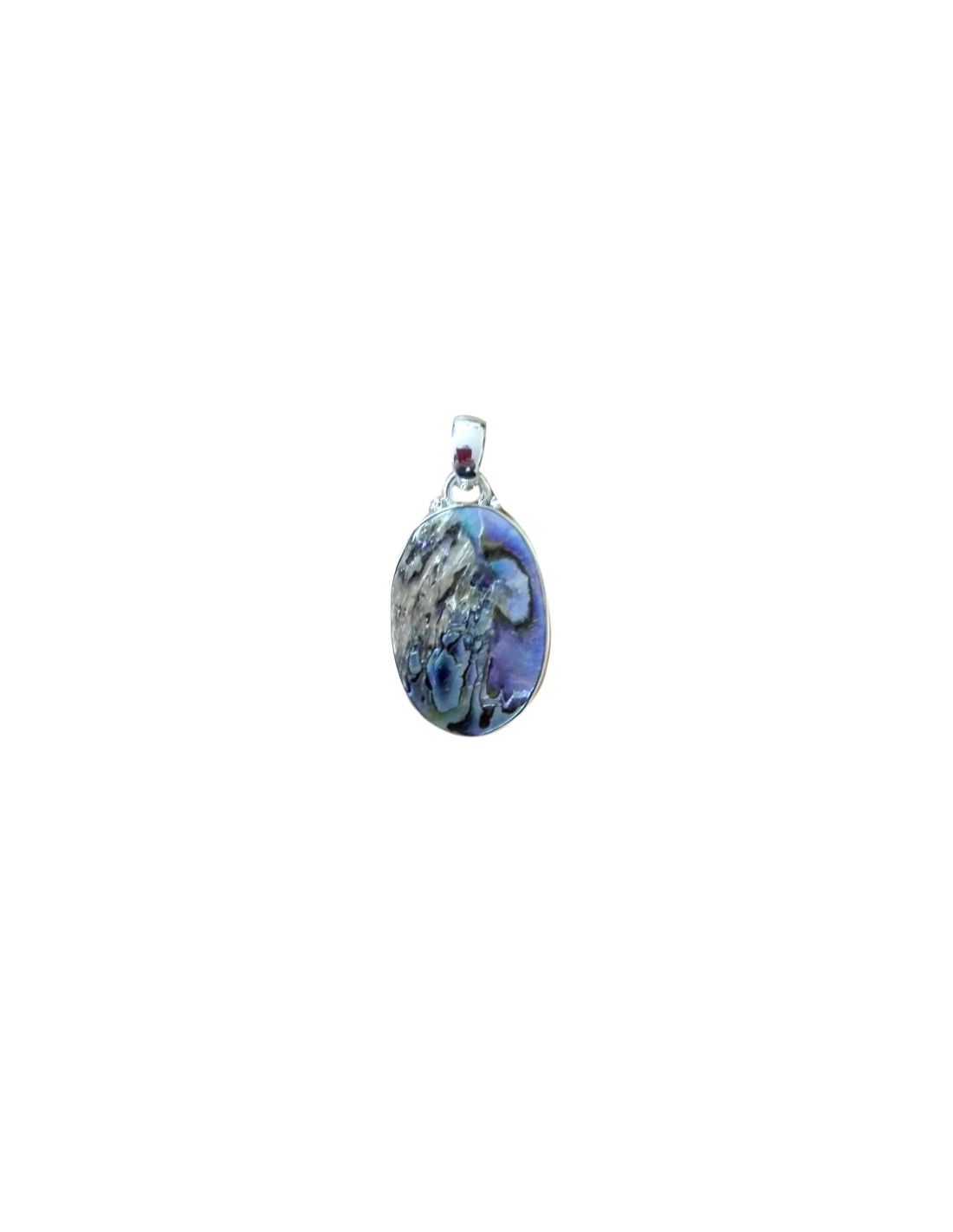 Pendentif en Abalone cerclé en argent - Élégance et protection naturelle