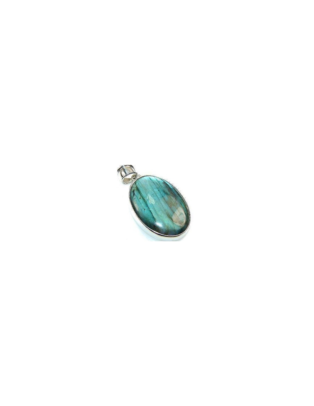 Pendentif en labradorite cerclé en argent - Élégance et protection énergétique