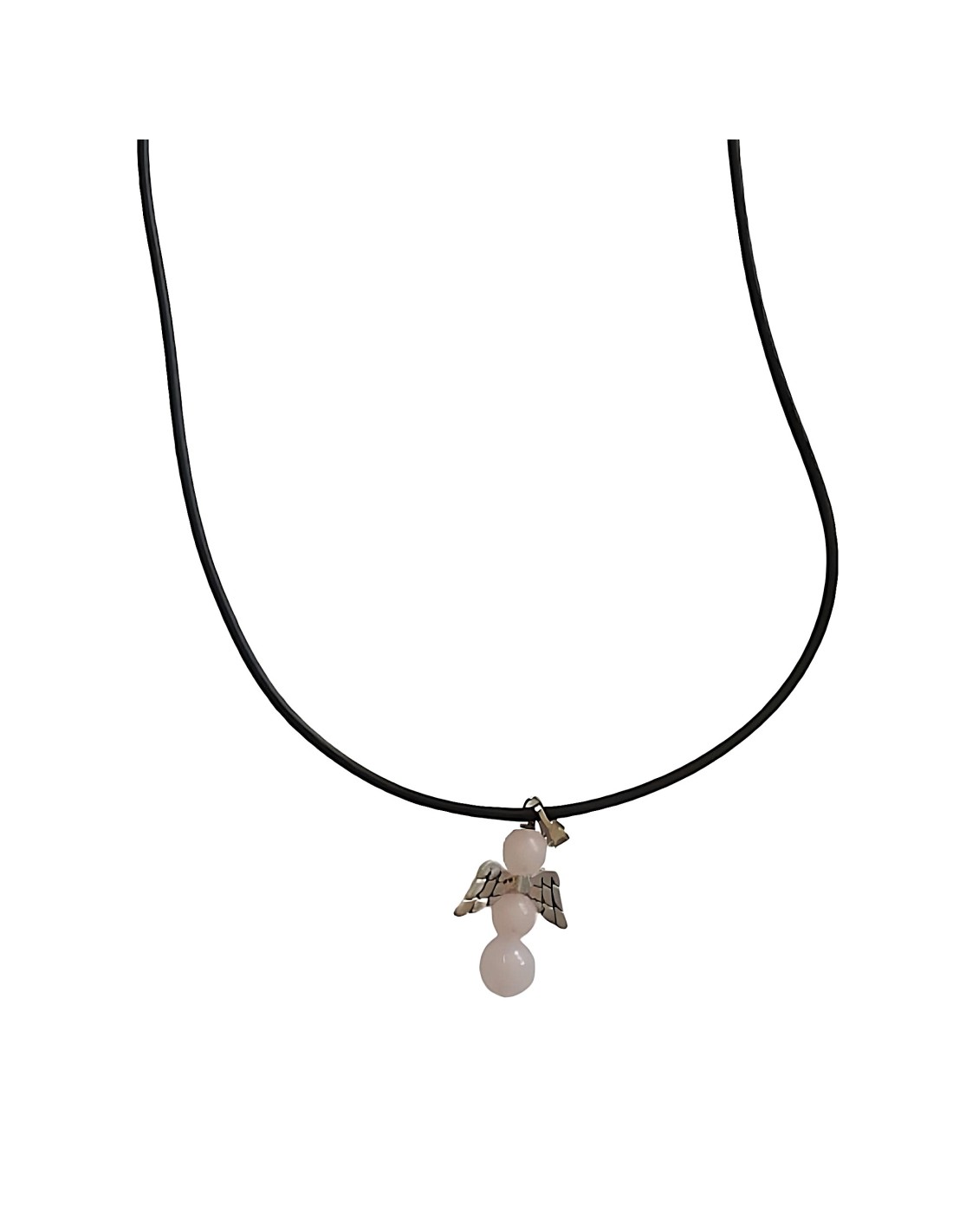 Pendentif forme d'ange en Quartz Rose