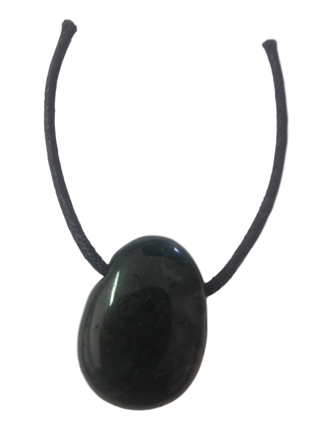 Pendentif percé en agate mousse - Élégance naturelle et énergie apaisante