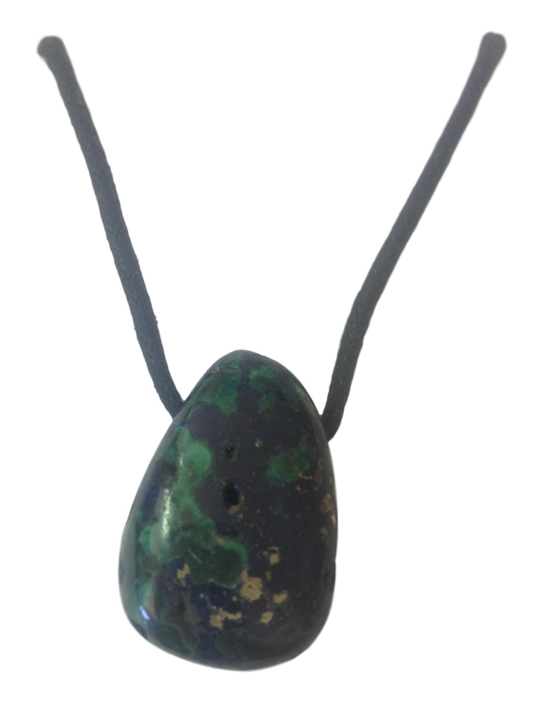Pendentif percé en azurite malachite - Élégance naturelle et énergie apaisante