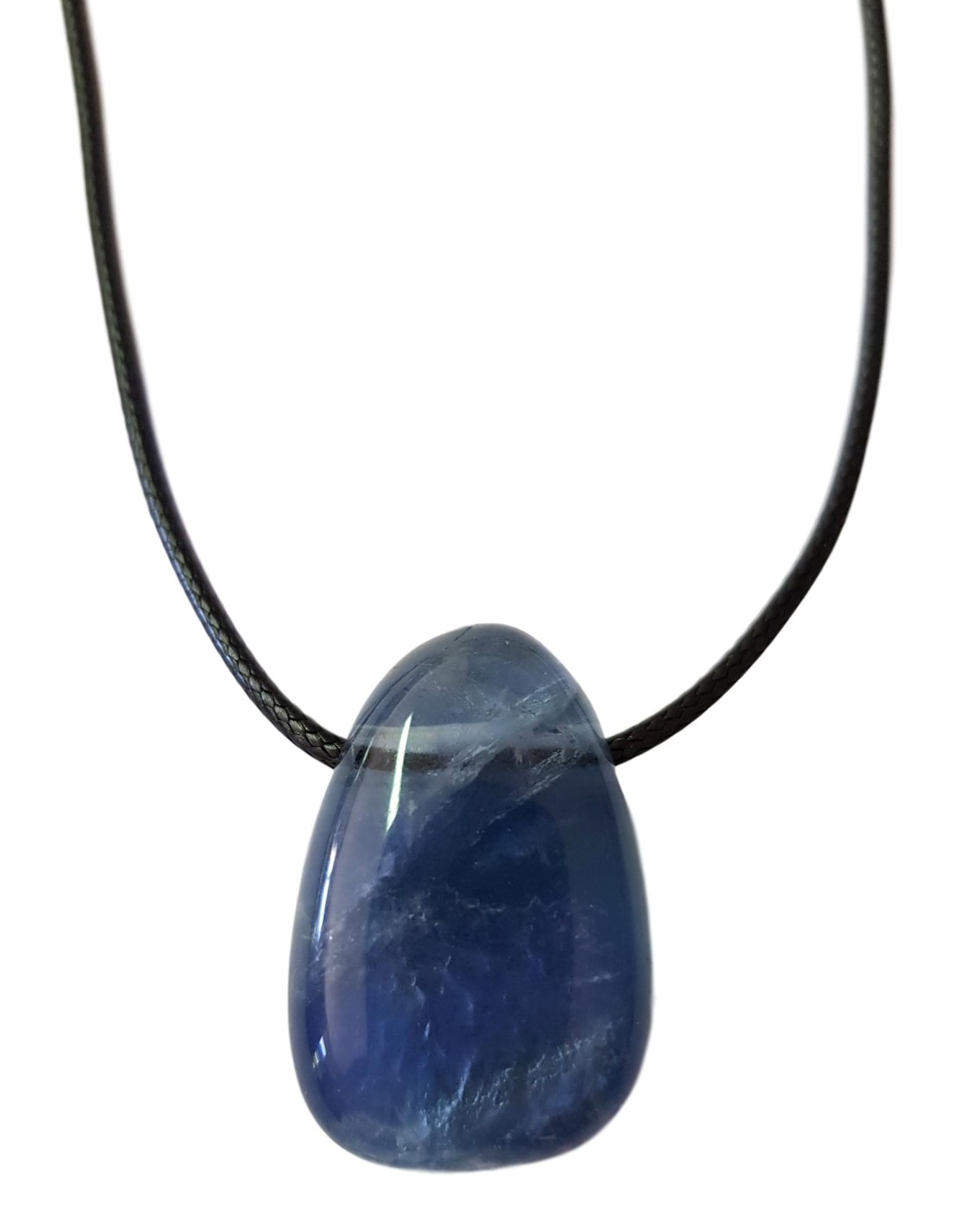 Pendentif percé en fluorite bleu - Élégance et équilibre énergétique