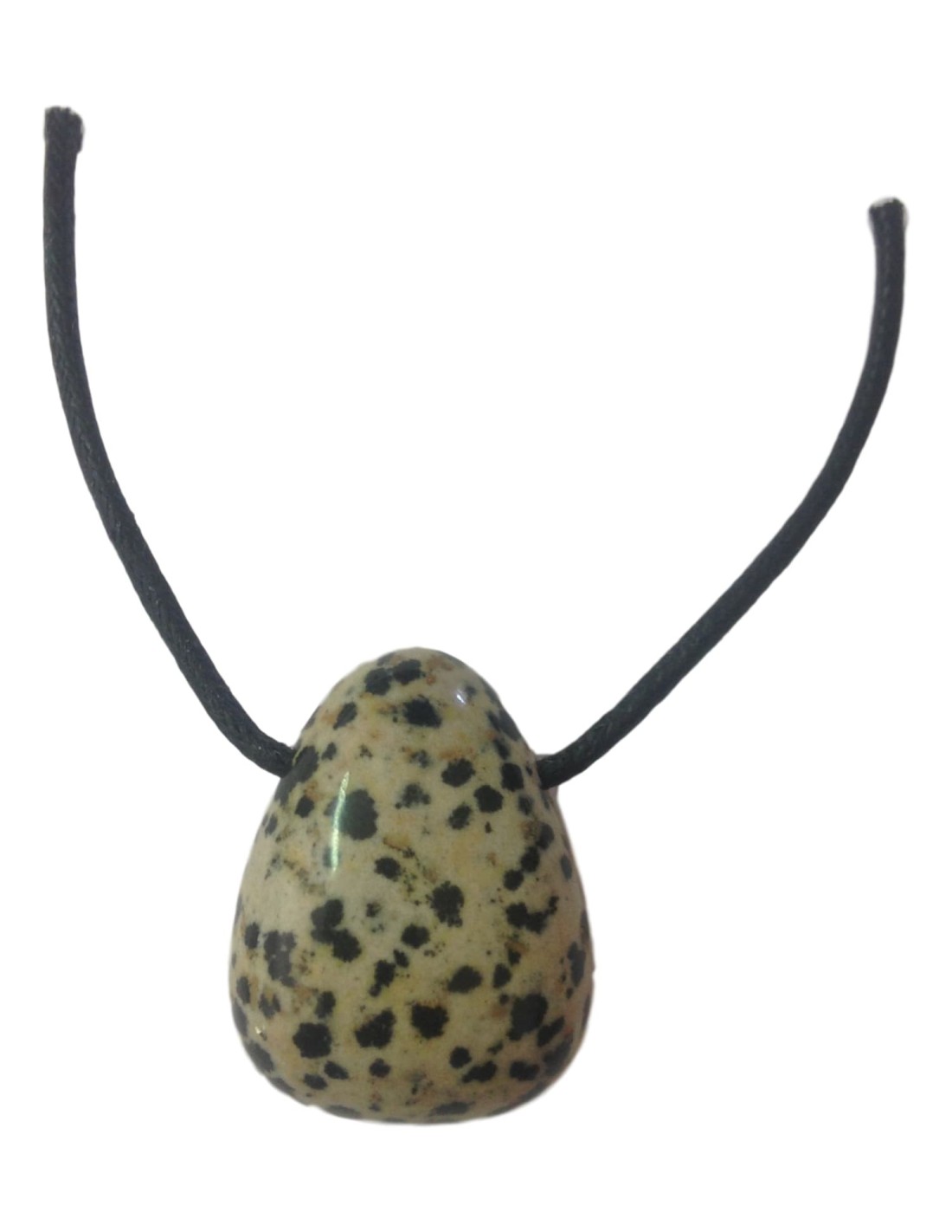 Pendentif percé en jaspe dalmatien - Élégance et protection en un seul bijou