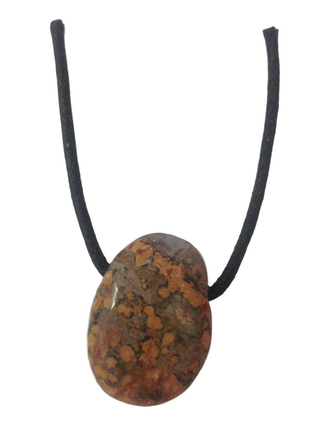 Pendentif percé en jaspe léopard - Élégance et protection en un seul bijou