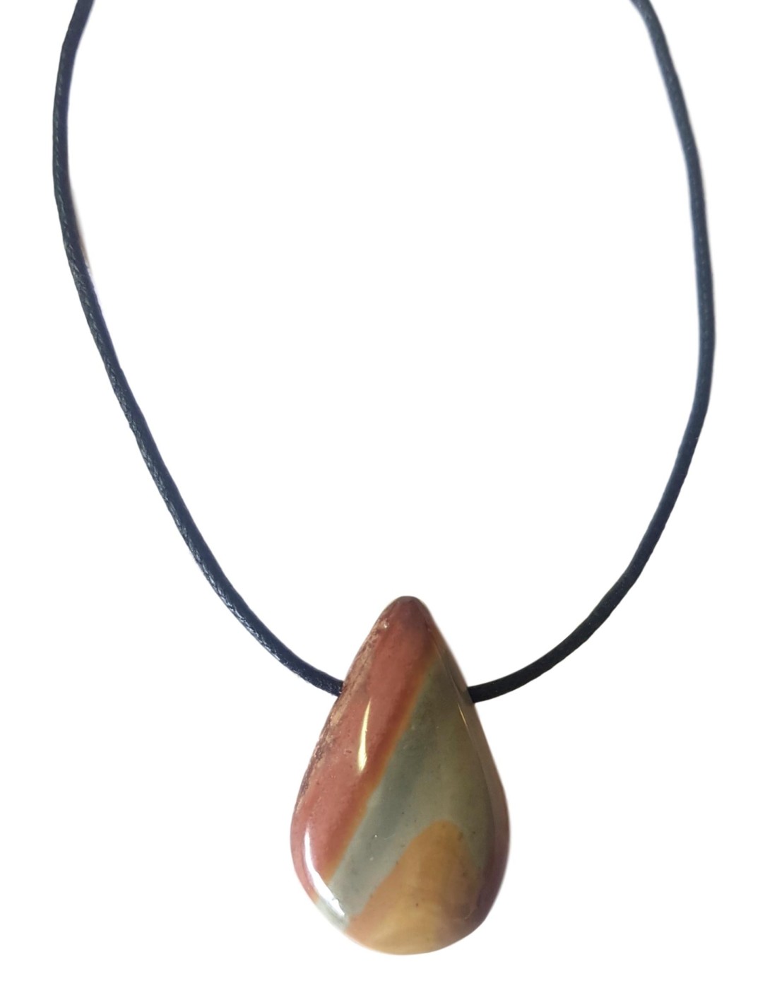 Pendentif percé en jaspe polychrome - Élégance et énergie positive pour sublimer votre style