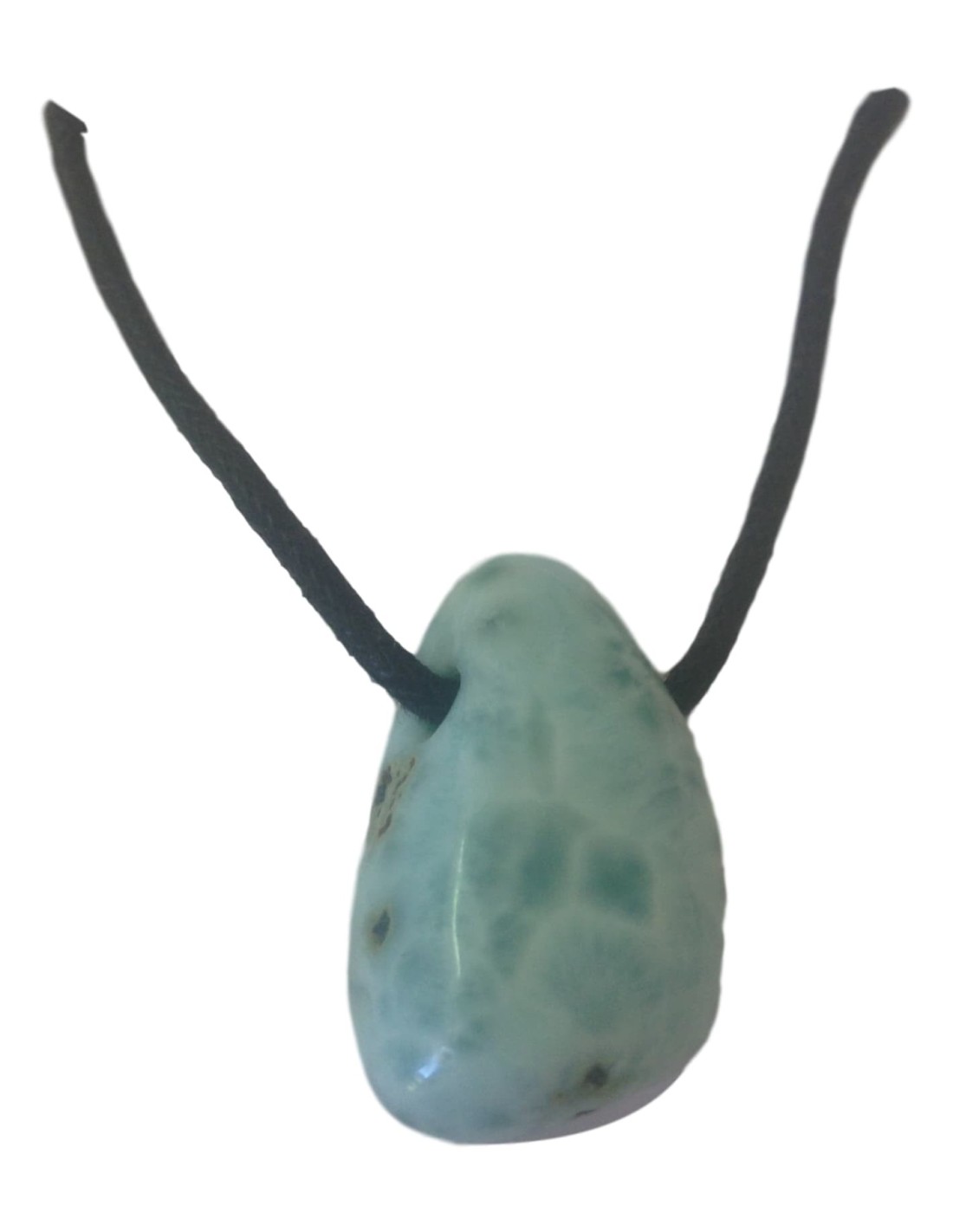 Pendentif percé en larimar - Élégance naturelle et apaisement spirituel