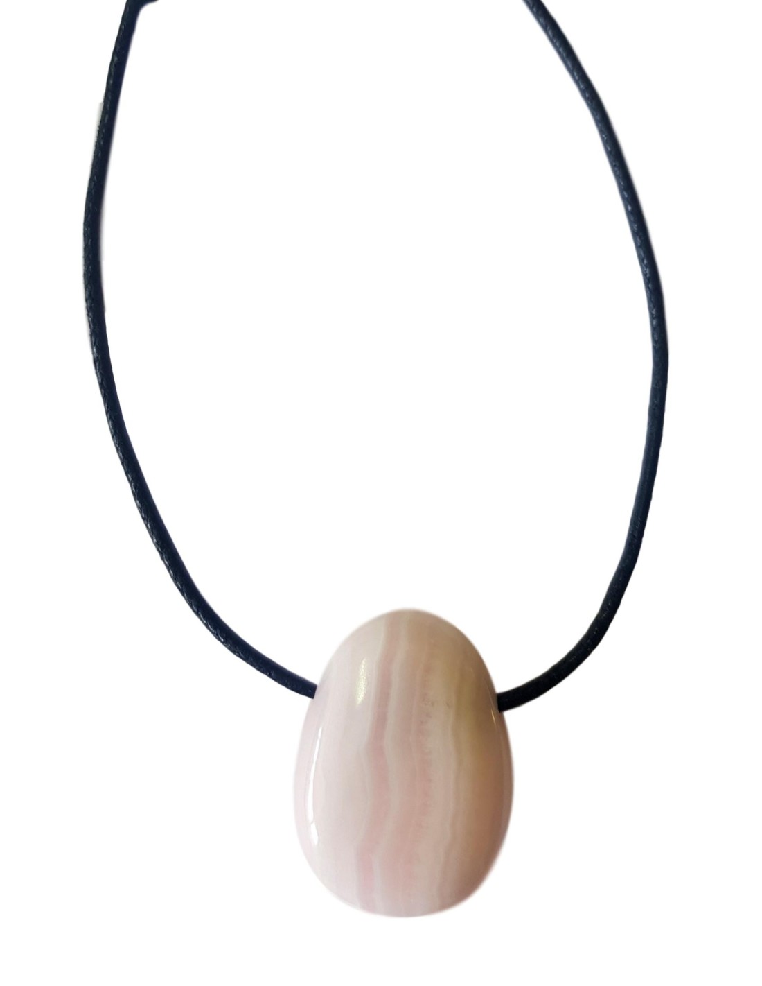 Pendentif percé en mangano calcite - Élégance et apaisement pour une touche de bien-être