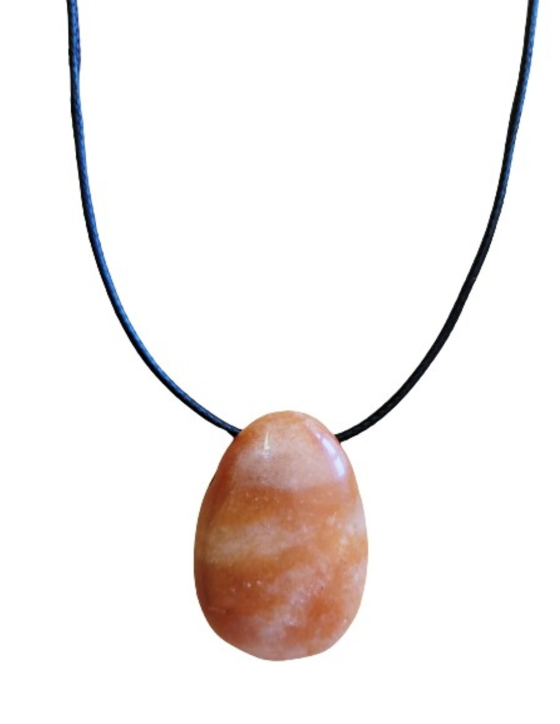 Pendentif percé XL en aventurine orange - Pierre de chance et de prospérité