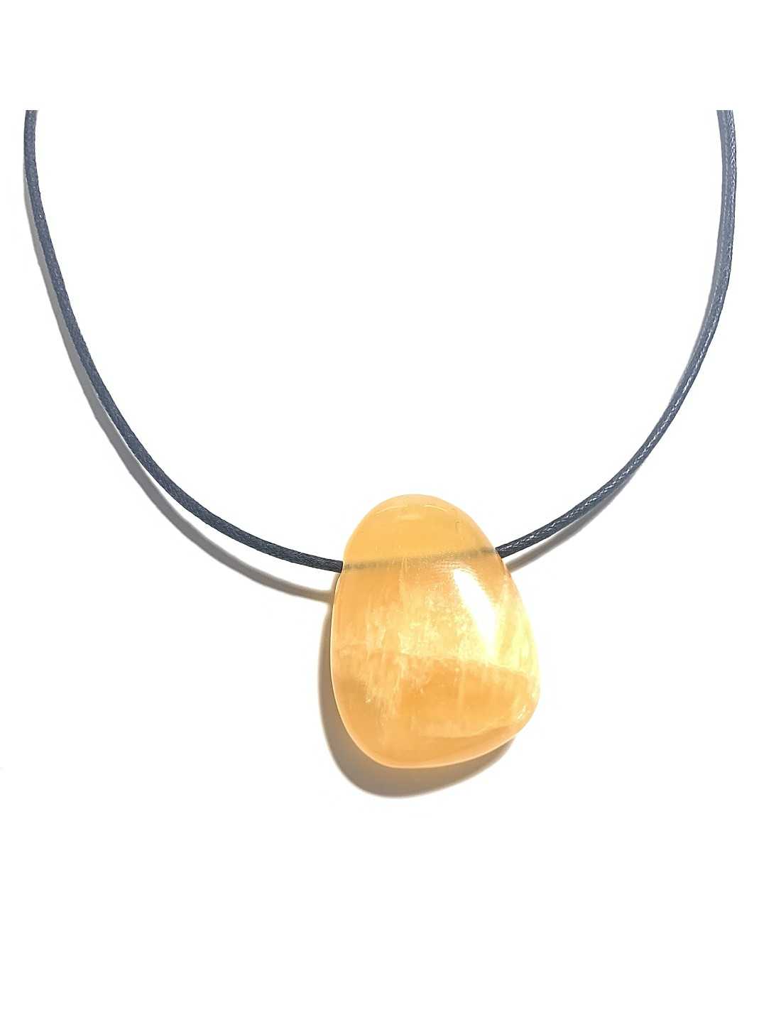 Pendentif percé XL en Calcite orange
