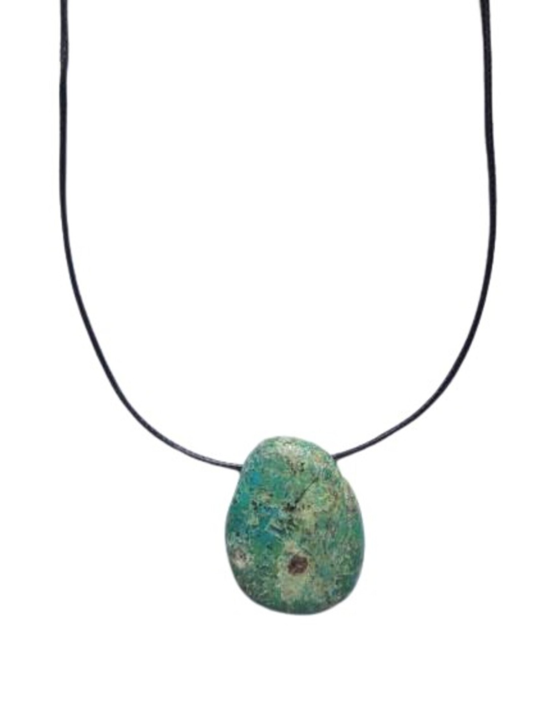 Pendentif percé XL en chrysocolle : pierre de protection et de guérison