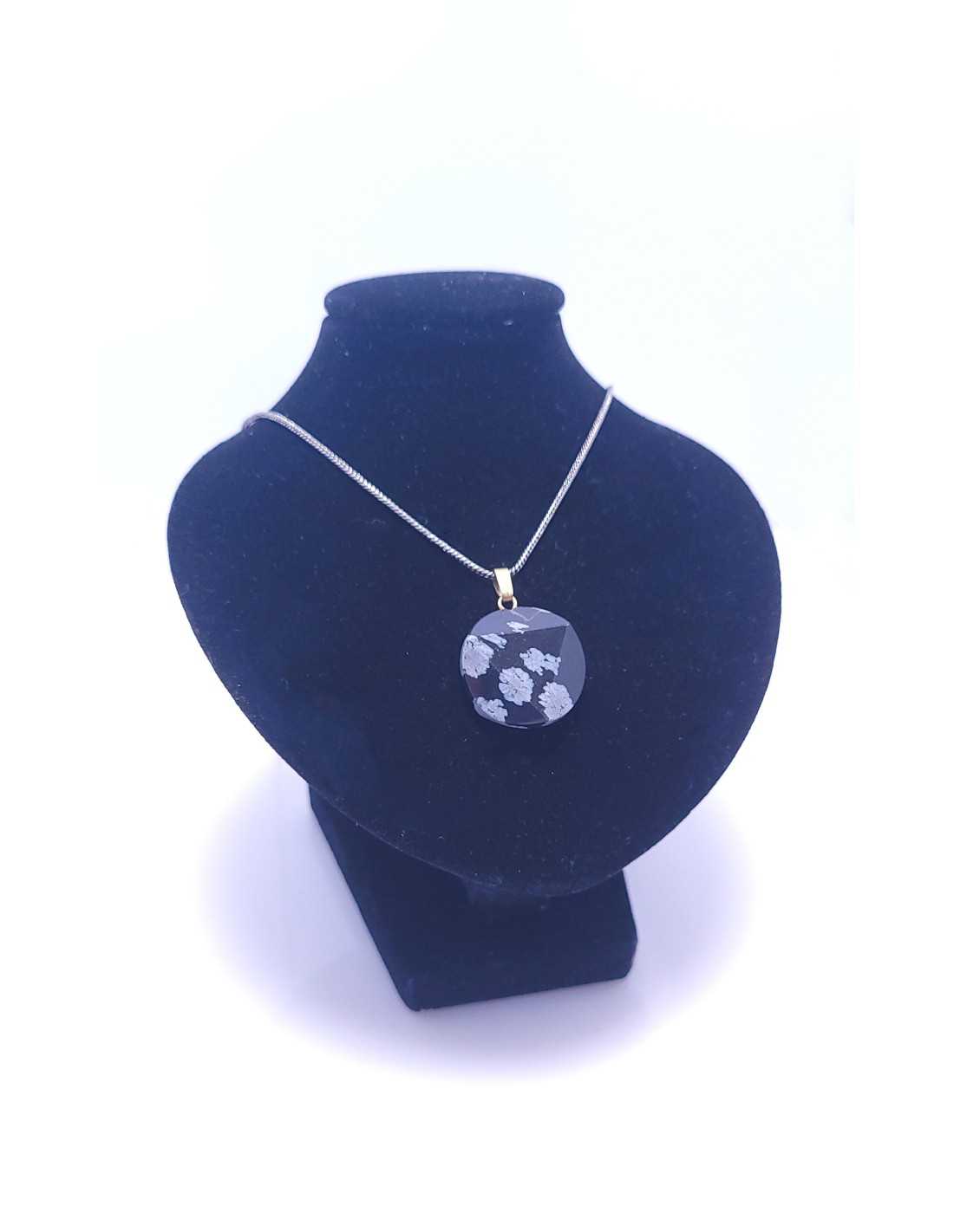 Pendentif Sceau de Salomon en Obsidienne neige