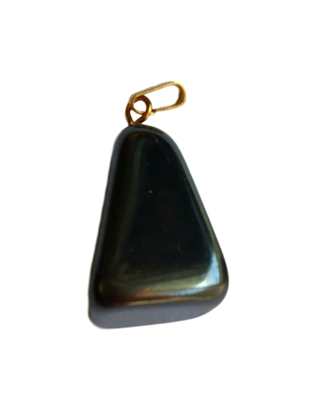 Pendentif triface belière en Hématite - Élégance et protection énergétique