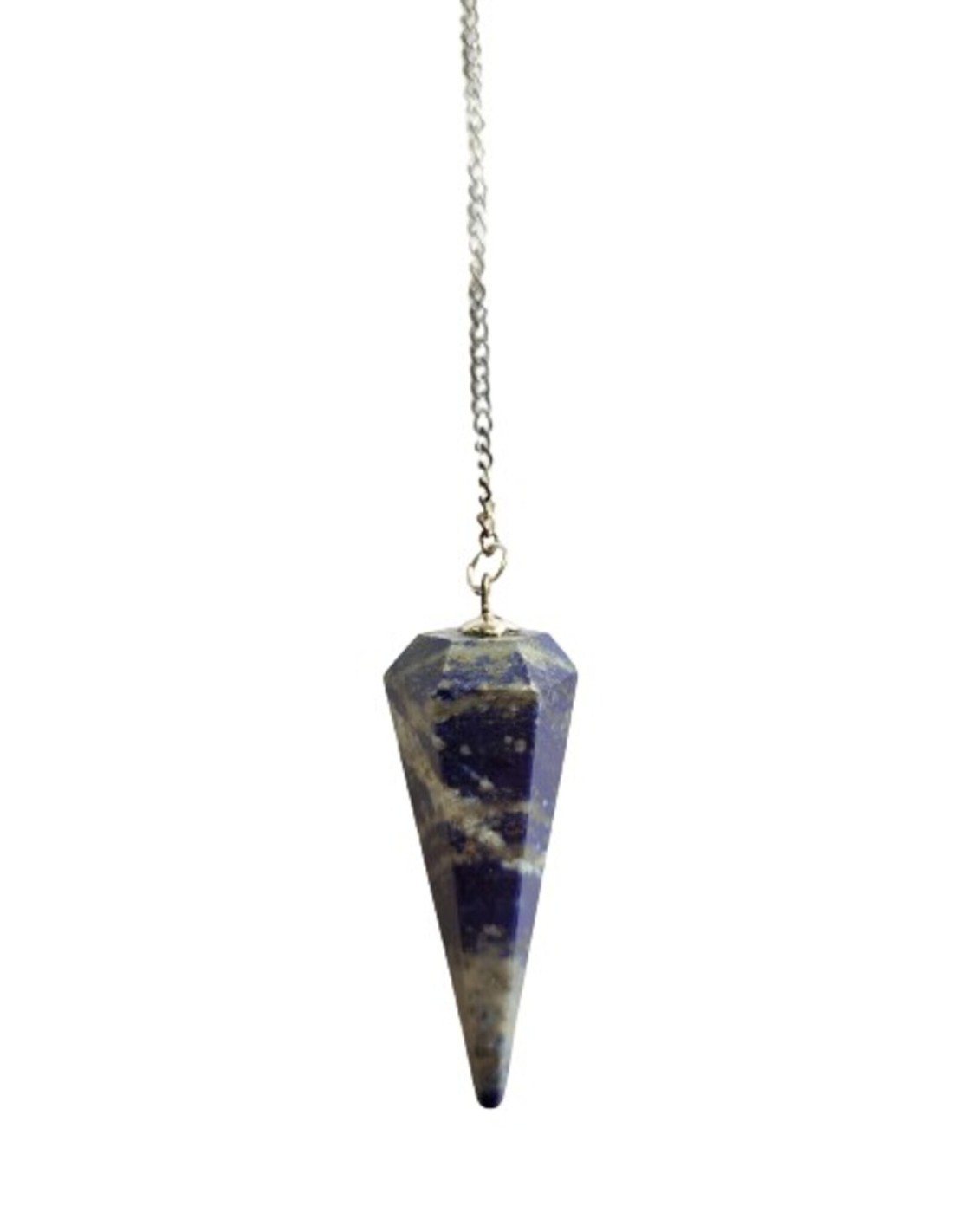 Pendule conique en lapis lazuli facetté - Outil de divination et de guérison