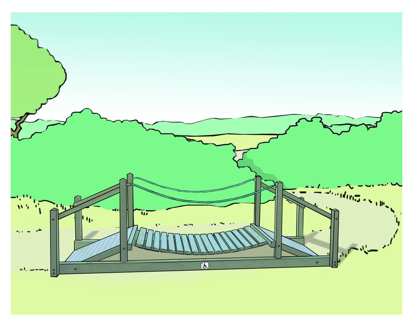 Petit pont de rivière PMR - Parcours santé PMR