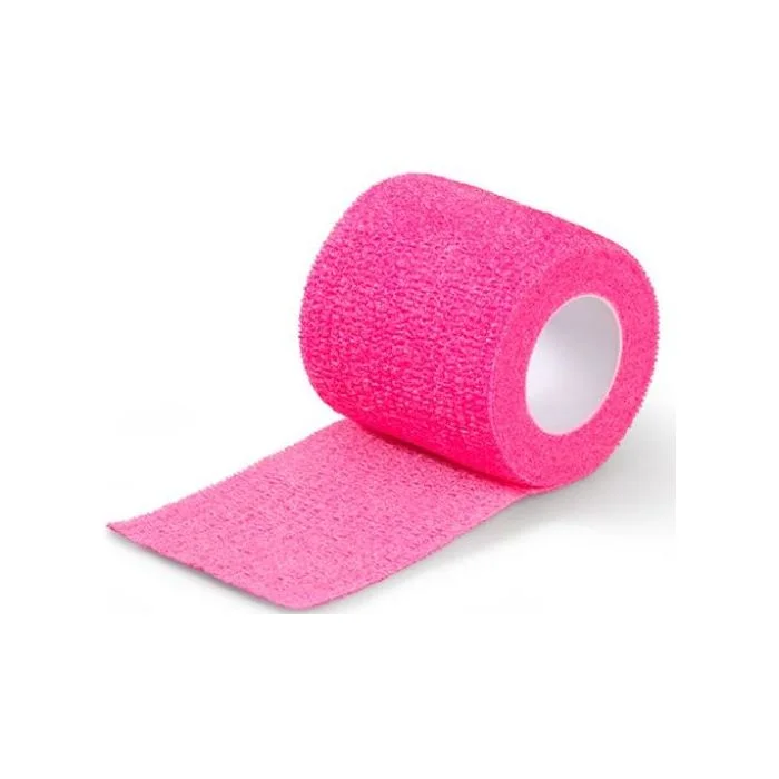 Bande adhésive élastique de fixation - 50 mm x 4,5 m - Rose HARO