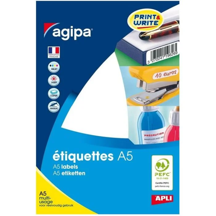Pastilles adhésives rondes - 15 mm - Blanc AGIPA Lot de 1536