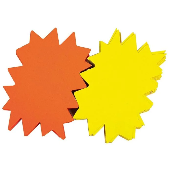 Étoile - Carton fluo non effaçable - 160 x 240 mm - Jaune/Orange APLI Lot de 25
