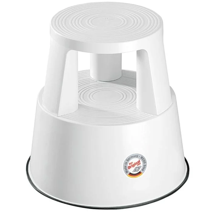 Tabouret marche pied à roulettes - Blanc WEDO