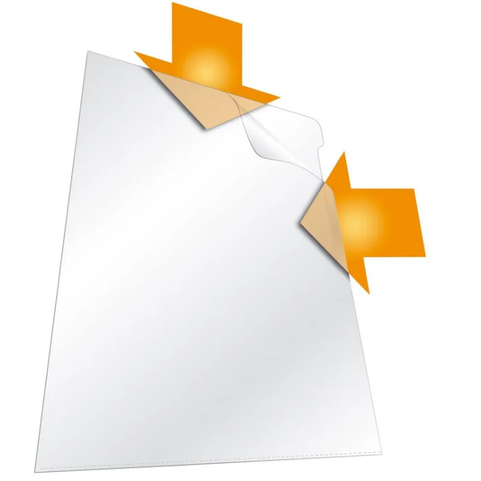 Lot de 100 Pochettes à coins A4 - PP 0,12 - Transparent grainé DURABLE