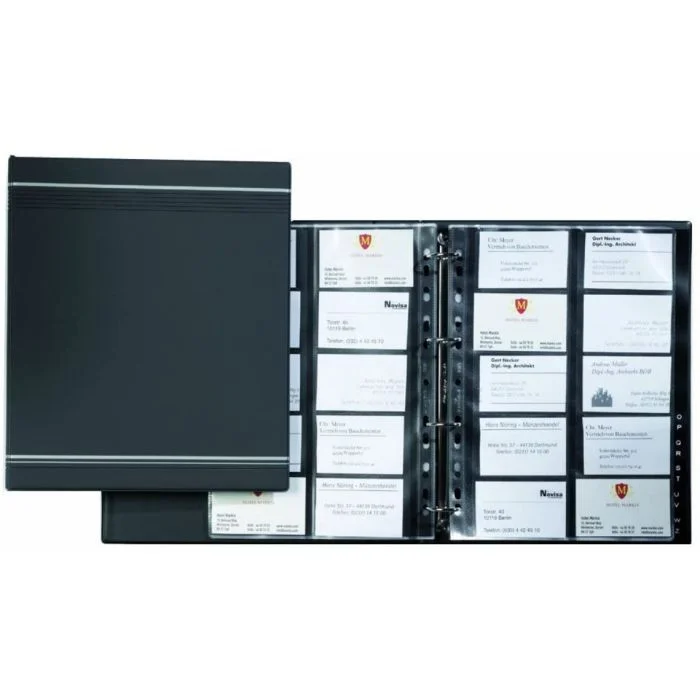 Classeur à anneaux 400 cartes de Visite - PVC Anthracite DURABLE Visifix