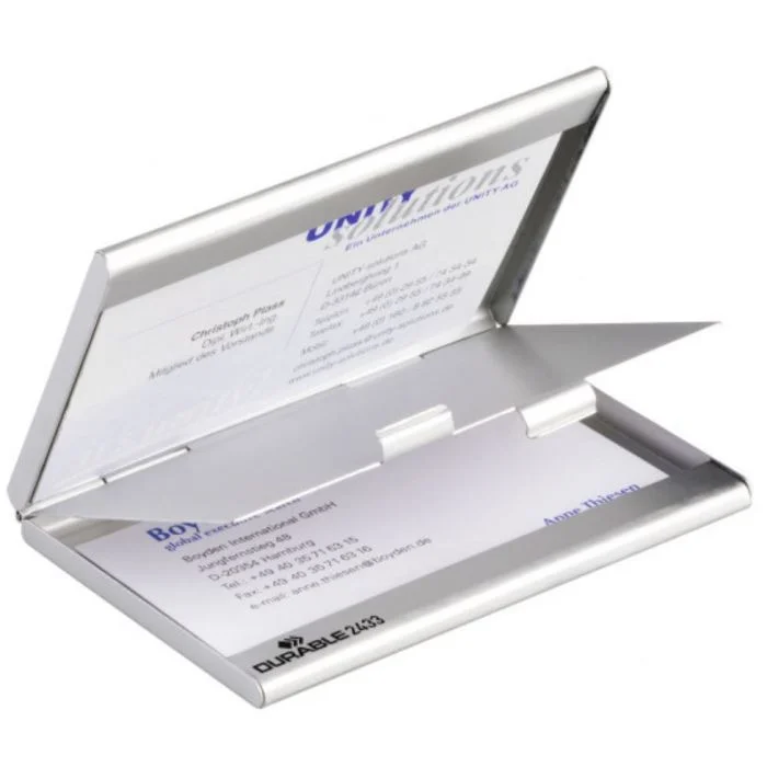 Étui double pour cartes de Visite - Aluminium DURABLE Business Card Box Duo