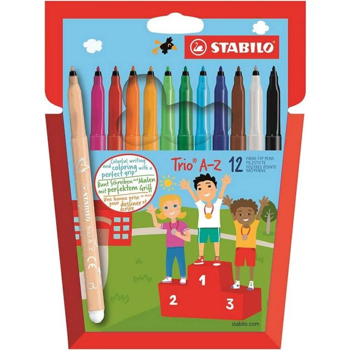 Boîte de 12 Feutres - Trio A-Z - Assortiment STABILO