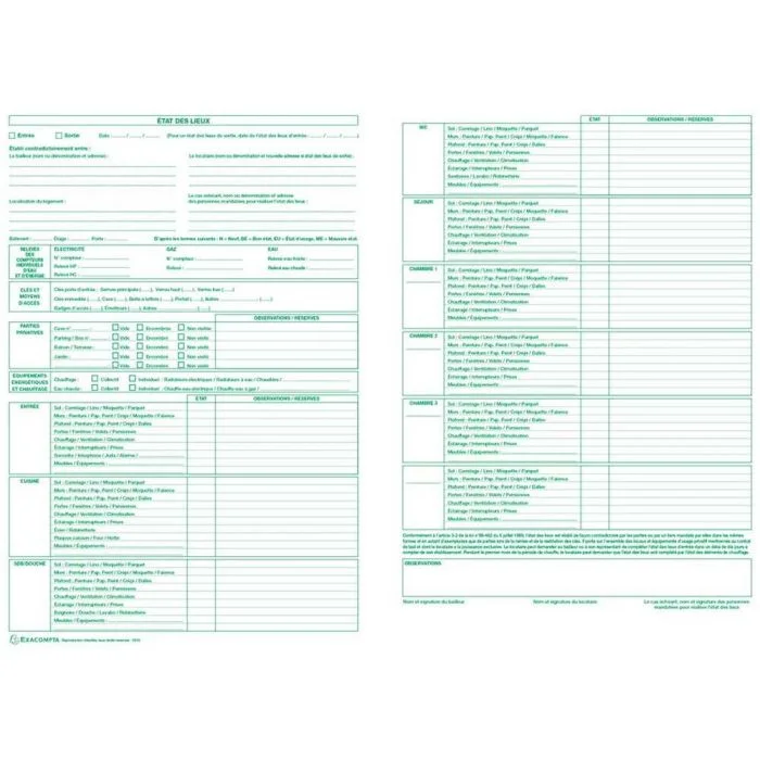 Etats des lieux EXACOMPTA