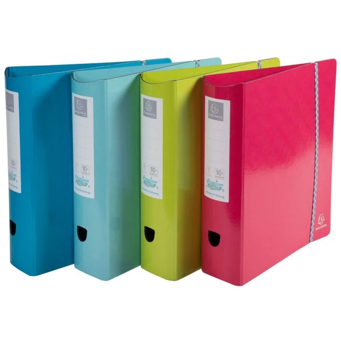 Classeur à levier pour A4 - Dos Rond 80 mm - Assortiment EXACOMPTA 1928