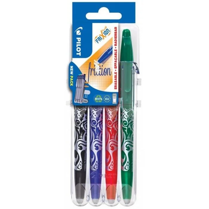 4 Stylos roller à encre effaçable - 4 Couleurs PILOT Frixion Ball 07 Set2Go