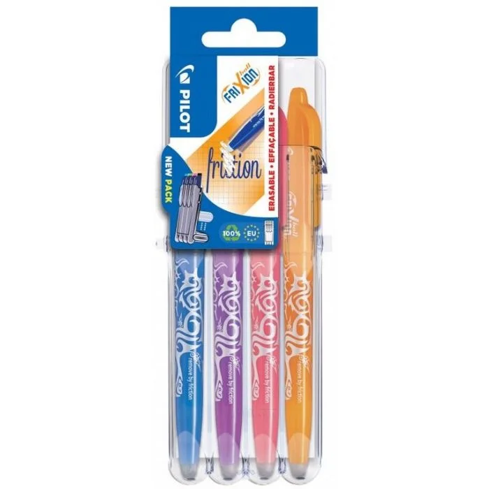 4 Stylos roller à encre effaçable - Assortiment PILOT Frixion Ball 07 Set2Go