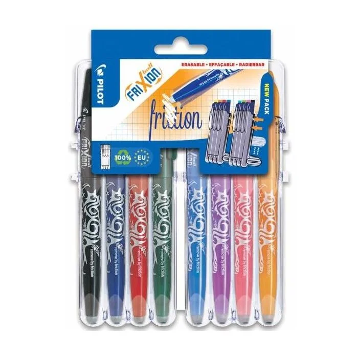 8 Stylos roller à encre effaçable - Assortiment PILOT Frixion Ball 07 Set2Go
