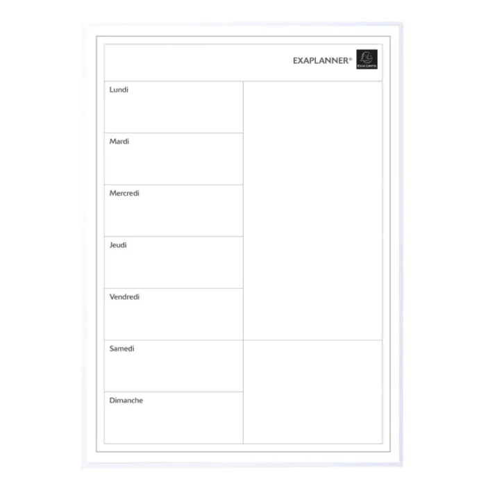 Planning Magnétique hebdomadaire - 430 x 300 mm EXACOMPTA Perso