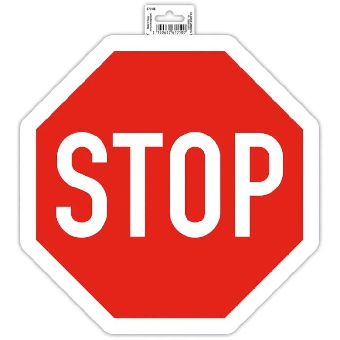 STOP - Panneau adhésif Rouge EXACOMPTA
