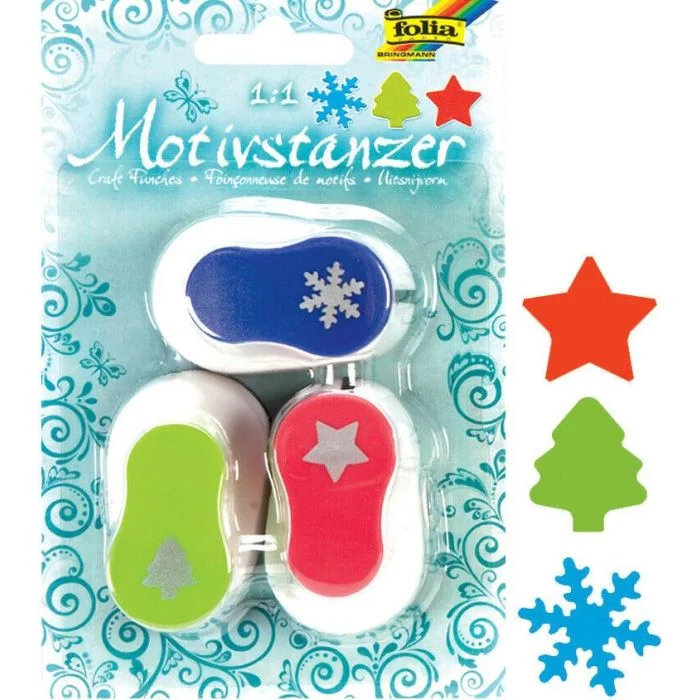 Set de 3 Perforateurs à motifs de Noël FOLIA