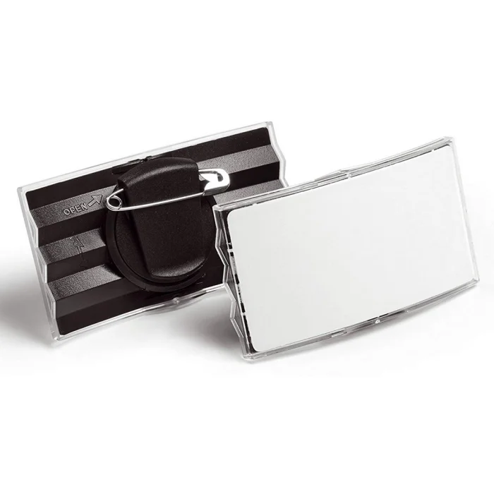 Badges convexes avec une pince combi - 75 x 40 mm DURABLE Lot de 25