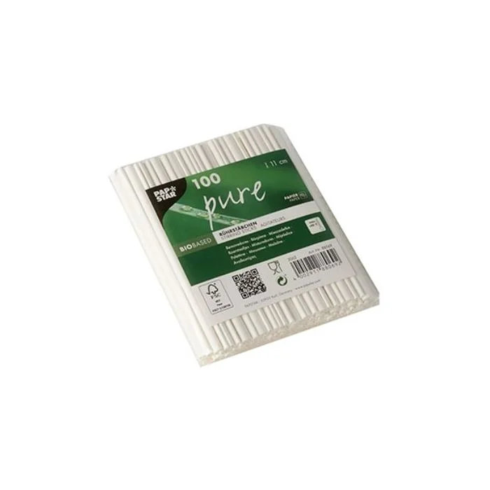 Touillettes en papier - 110 mm PAP STAR Pure Lot de 100