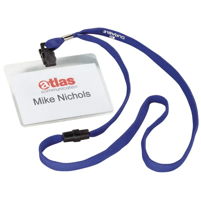 Lot de 10 Badges à lacet Textile - Bleu DURABLE