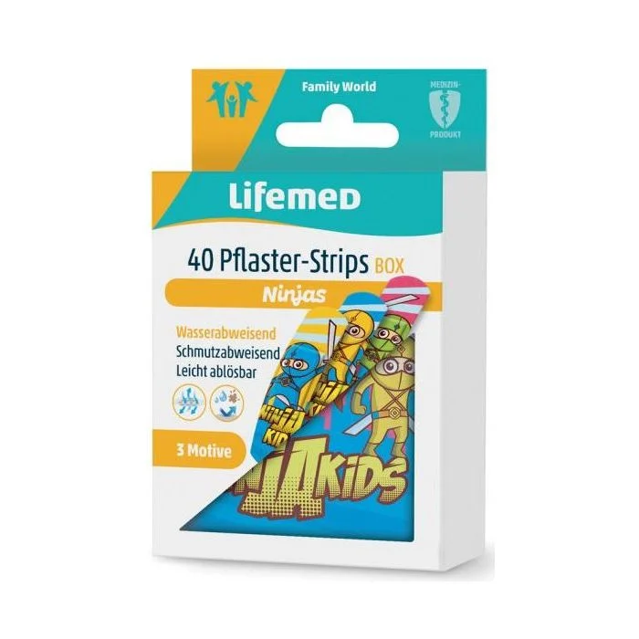 Pansements pour Enfant - 60 x 17 mm - Ninjas LIFEMED Lot de 40