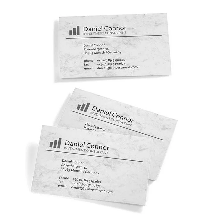 Lot de 100 Cartes de Visite 3C gris marbré - 225 g SIGEL