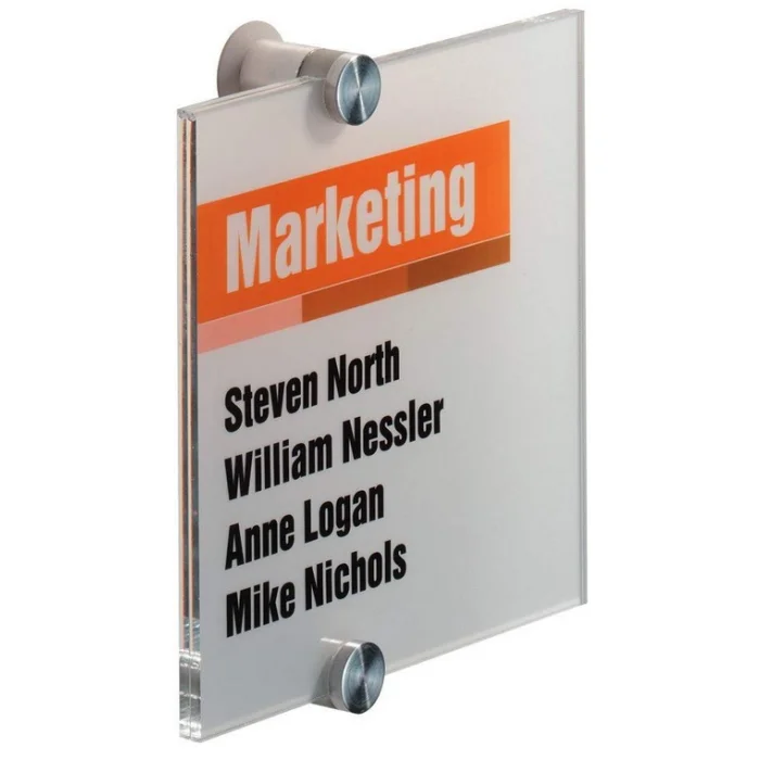 Plaque de Porte murale - 148 x 148 mm DURABLE Crystal Sign