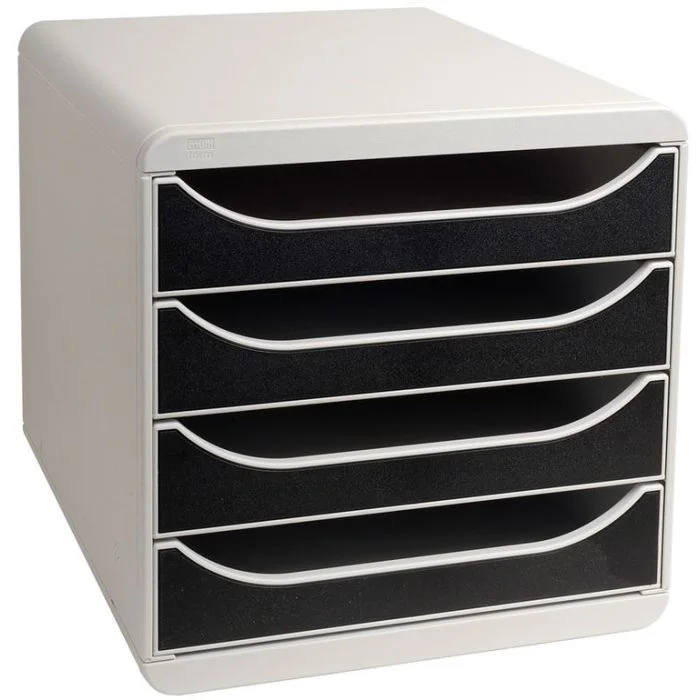 Caisson à 4 Tiroirs - Big Box - Gris/Noir EXACOMPTA Office