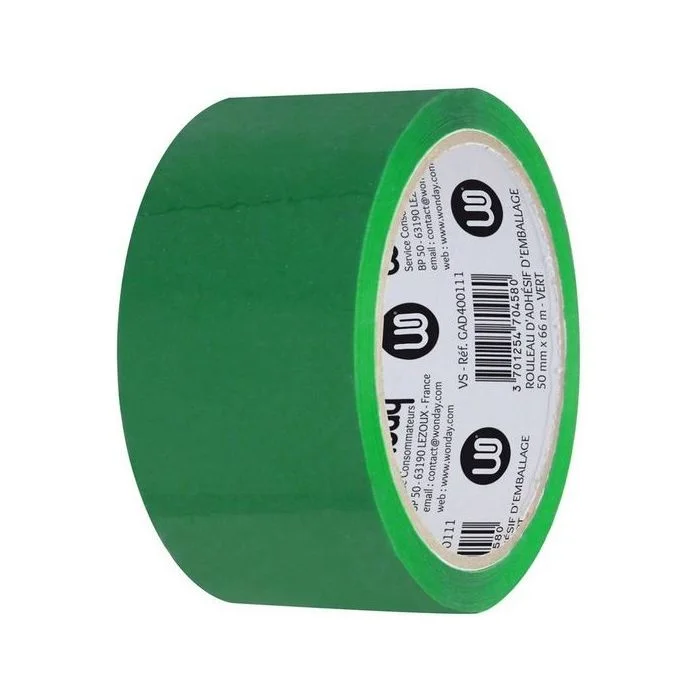 Ruban adhésif en PP - 50 mm x 66 m - Vert WONDAY