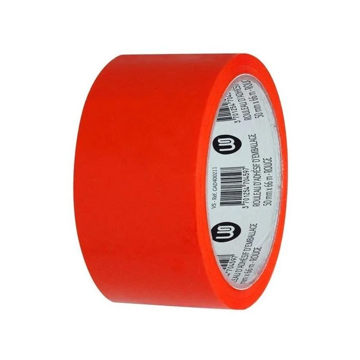 Ruban adhésif en PP - 50 mm x 66 m - Rouge WONDAY