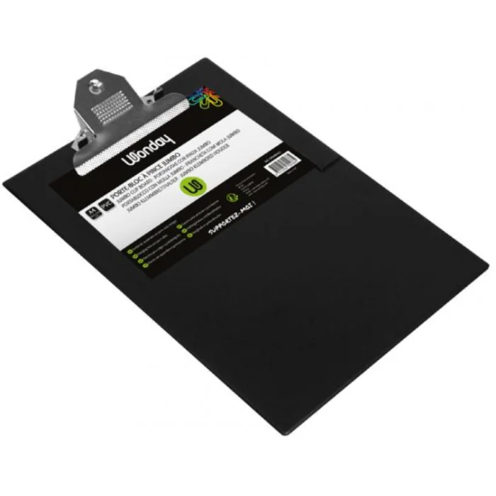 Porte Bloc à pince - Format A4 - Noir WONDAY