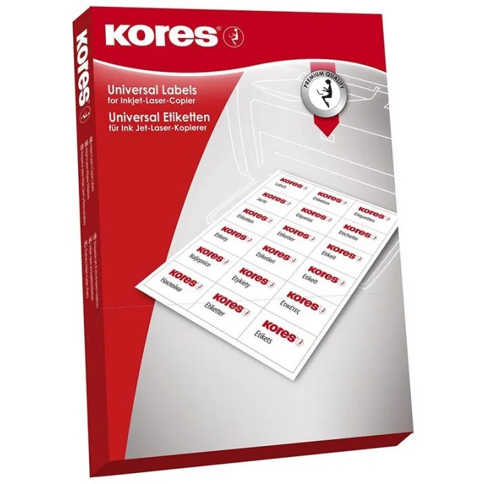 Étiquettes super adhésives - 210 x 297 mm - Blanc KORES Lot de 25
