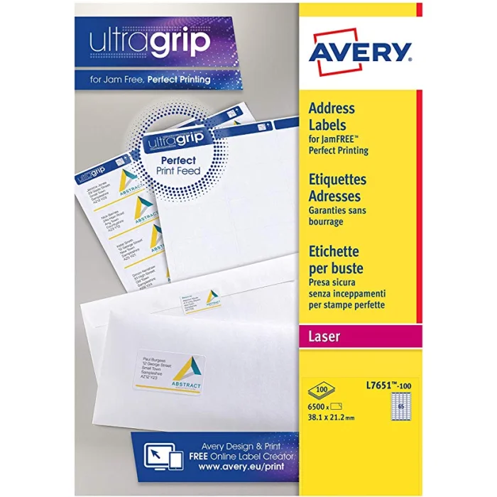 Mini-étiquettes - 38,1 x 21,2 mm - Blanc AVERY Lot de 6500