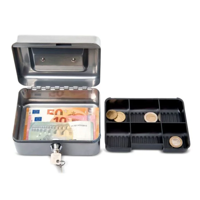 Boite à Monnaie - Argent - 152 x 125 x 81 mm MAUL