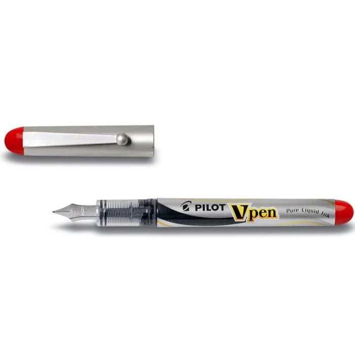 Stylo Plume jetable V-Pen Silver - Rouge PILOT