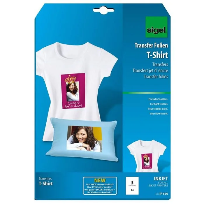 Films transfert T-shirts - Textiles clairs SIGEL IP650 Lot de 3